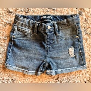 Girls Blue Spice denim shorts size 6